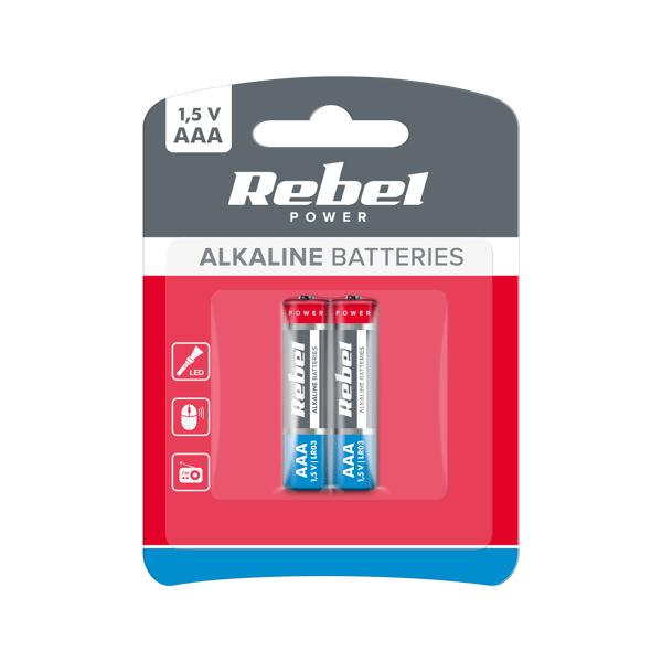 Alkalinebatterier REBEL LR03 2 stk/bl.