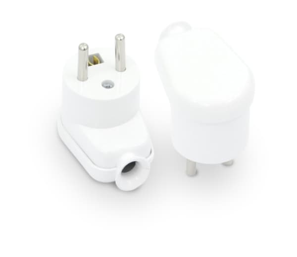 AFMONTERBAR VINKELSTIK, 2P+Z, 16A, 250V HVID