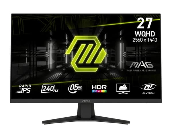 MAG 274QFDE X24 (68,6 cm (27 tommer), sort, WQHD, Rapid-IPS, HDR, Adaptive-Sync, 240Hz Panel)