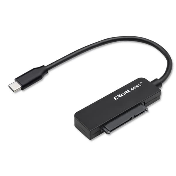Qoltec SATA-adapter | 2,5\" HDD SSD-adapter | USB-C | Superhastighet 5 Gb/s | 2 TB | 19 cm