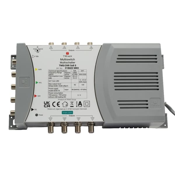MULTISWITCH TMS-5/8S 5 INDGANGE/ 8 UDGANGE TRIAX