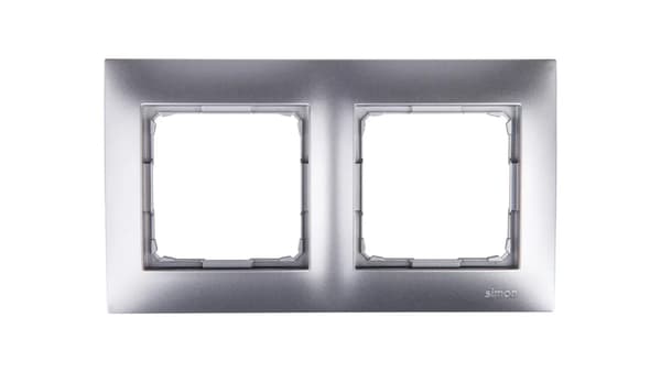 Kontakt-Simon 2-fags ramme 54 Premium til dåser papgips sølv metallic mat (DRK2/43)