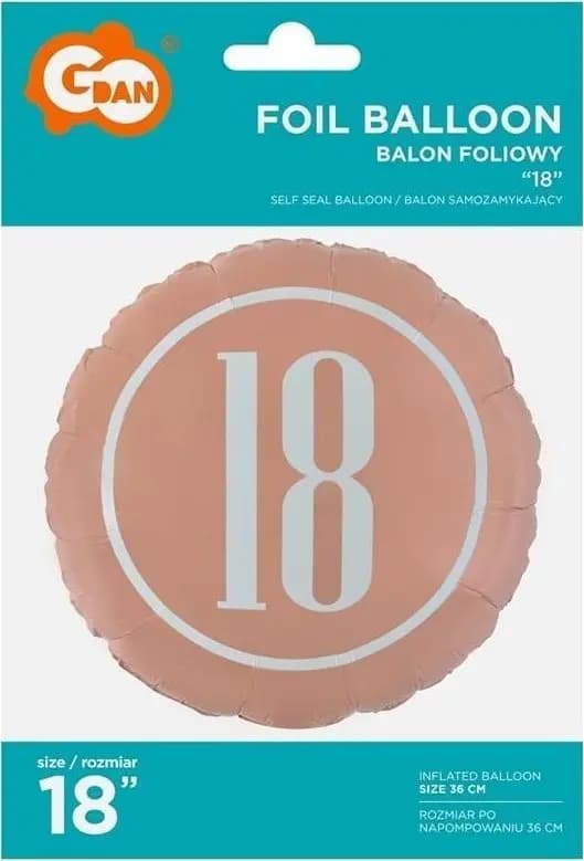 GoDan Folieballon 18 pink guld