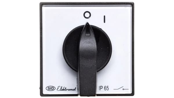 Elektromet knastafbryder 0-1 1P 12A IP65 Luk E12-52 med plade (921252)