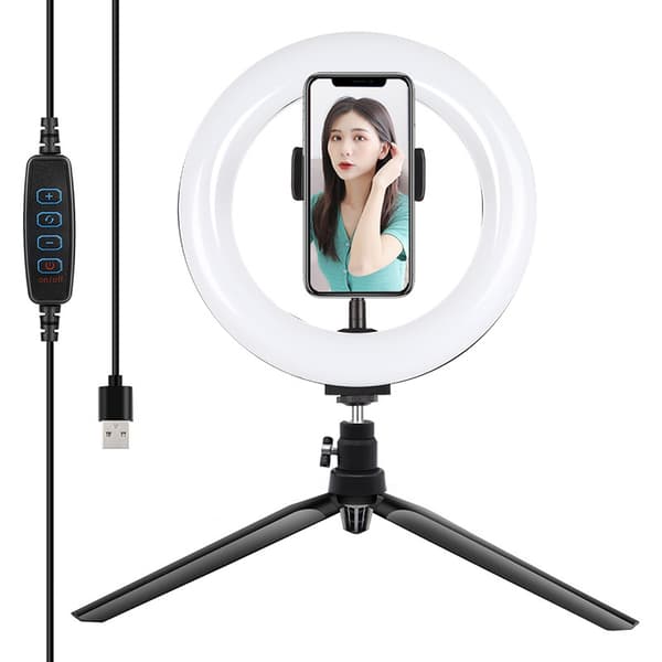Puluz Ringlampe/LED-stativ 20 cm med telefonholder PKT3073B