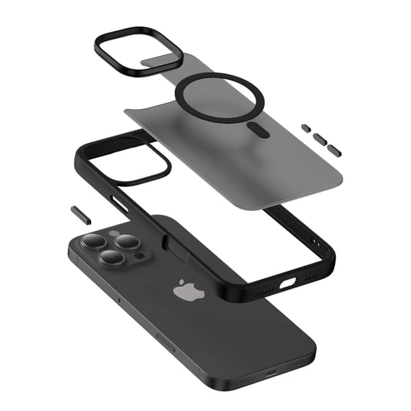 Crong Hybrid Frost Mag Cover til iPhone 16 Pro sort