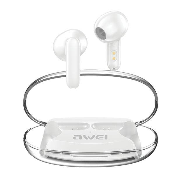 AWEI BLUETOOTH HOVEDTELEFONER 5.3 T85 ENC TWS + HVID DOCKINGSTATION