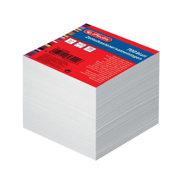 Herlitz Notes-terning 9/9 700 ark hvid