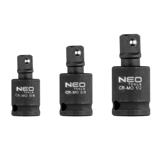 Niveljatkosarja, 3 kpl, 1/4\", 3/8\", 1/2\"