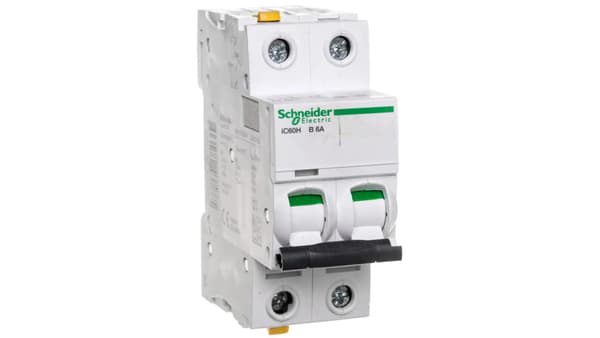 Schneider Electric Strømafbryder 2P B 6A 10kA AC IC60H-B6-2 (A9F06206)