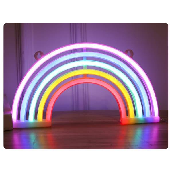 Dekorativ Nattlampa Neon Regnbåge LED Batteridriven