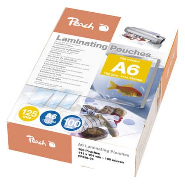 Peach lamineringsfickor A5, 125 mic, 100 stycken (510321)