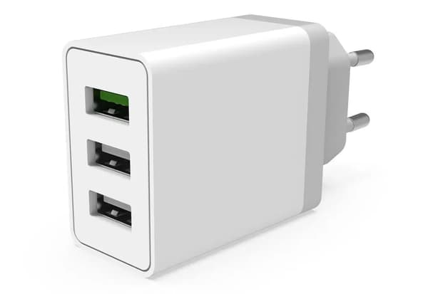 Netværksoplader KRUX KRX0065 3xUSB QC 3.0 hvid