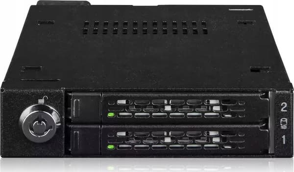 IcyDock 2x6.3cm U.2/U.3 NVMe 3.5\" SSD sort monteringsramme