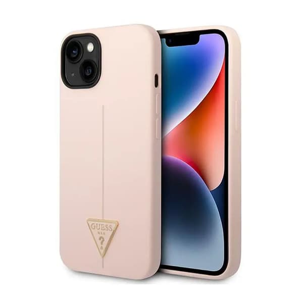 Guess GUHCP14MSLTGP iPhone 14 Plus 6.7\" rosa/rosa Hardcase Silikondreieck