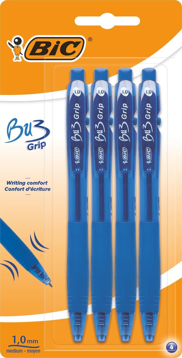 Lång beskrivning blå Bu3 grepp bls 4st BIC