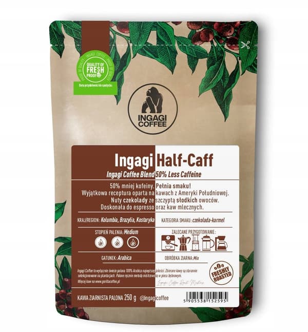 Ingagi Coffee Half-Caff Hela Kaffebönor 1kg