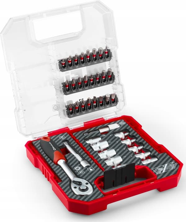 SÆT MED BITS OG TOPNØGLER 37 STK L-CASE 49109022