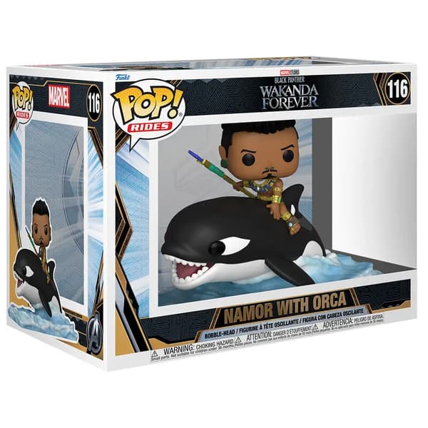 POP figur Marvel Black Panther Wakanda Forever Namor med Orca