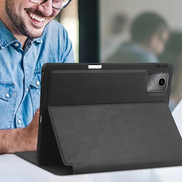 Nahkakotelo taskuilla Lenovo Tab M11 TB330FU 10.95\" (musta)