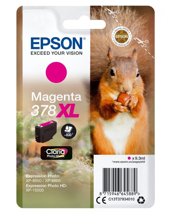 Epson blækpatron sort Claria Photo HD 378 XL T 3791