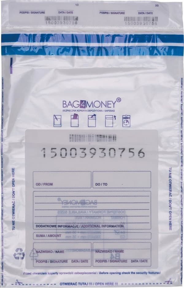 Gennemsigtig sikkerhedskuvert 37x27cm 50 stk