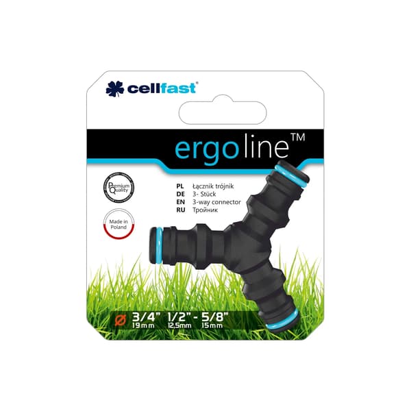 Cellfast Koppling Ergo T-stycke 1/2\" 3/4\" (53-205)