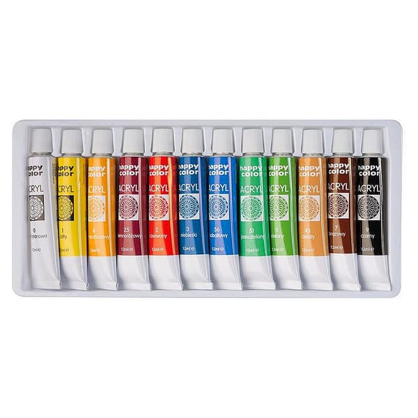 Akrylmaling 12 farver HAPPY COLOR