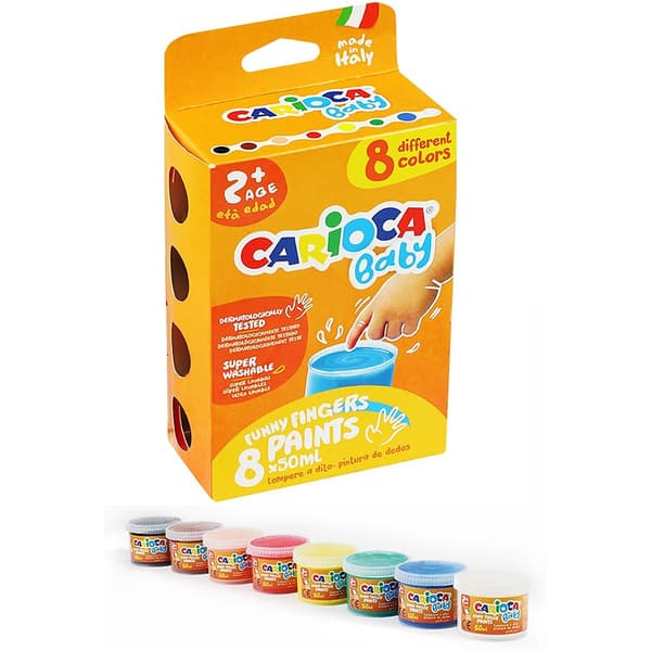 Tempera fingerfärg 8 färger CARIOCA