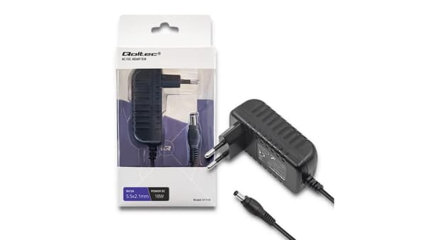 Qoltec Pistokesovitin 18W | 9V | 2A | 5.5*2.1