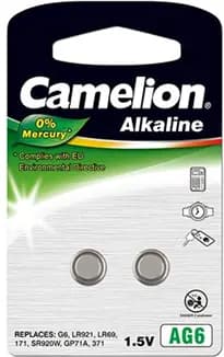 Camelion AG6/LR69/LR921/371, Alkaline knapcelle, 2 stk.
