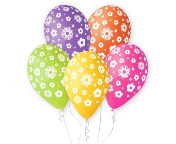 Premium balloner “Blomster” 12\" op5stk GS110/P107