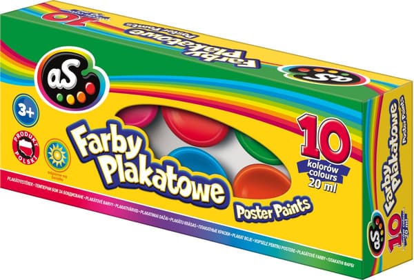 Plakatmaling 10 farver 20ml AS