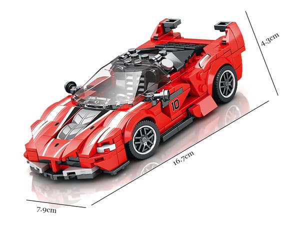 Tekniset palikat Superurheiluauto PUNAINEN AVOMALLI 360 osaa ZA5786