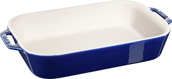 Staub rektangulär form i keramik, mörkblå, 34x24x7.6