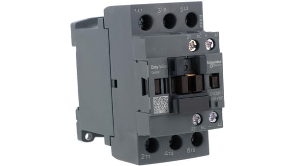 Effektkontaktor Easy TeSys Control AC-3, 38A, 3P (1NC), 24V DC Spole LC1E3801BD