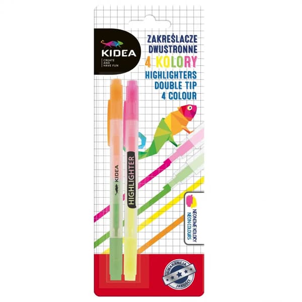 Dobbelt-endede highlighters 4 farver KIDEA