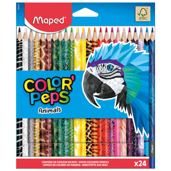 Colorpeps Animals farveblyanter 24 farver MAPED