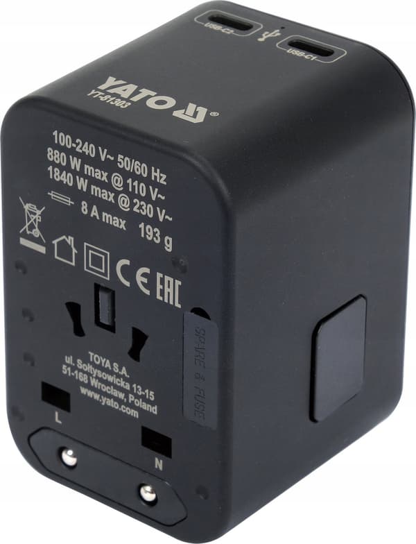 UNIW MATKASOVITIN. USB, USB-C 65W