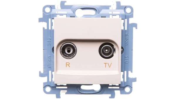 Simon 10 R-TV Antennestik Creme IP20 CAZ.01/41