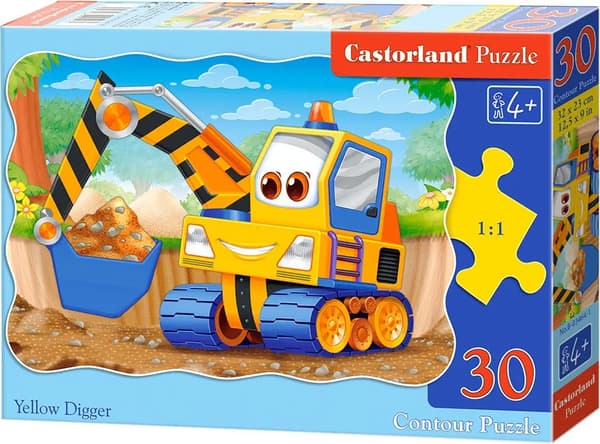 Palapeli 30 CASTOR keltainen kaivinkone
