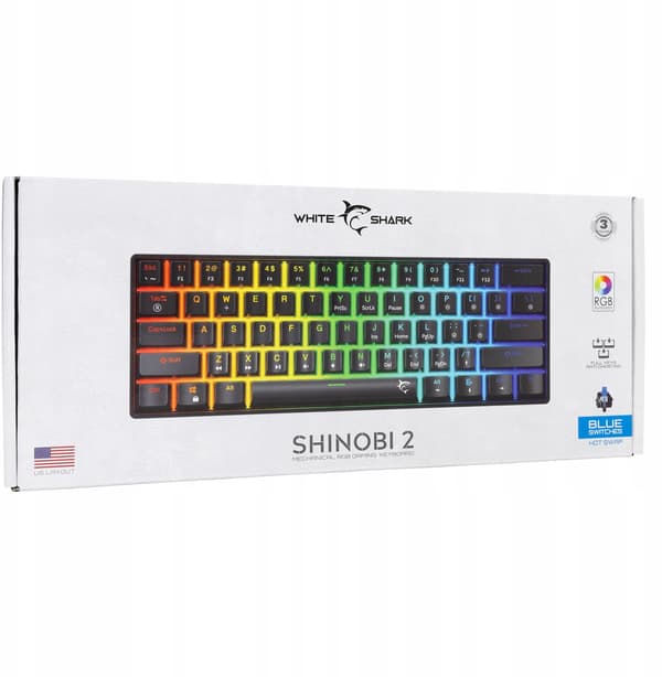 White Shark Shinobi-2 svart blå switch