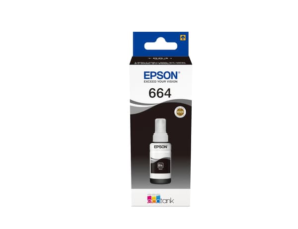 Epson bläck svart T 664 70 ml T 6641