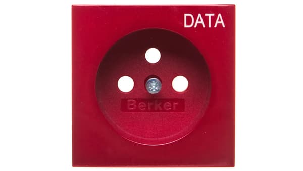 Hager Uttagsplatta med jordtryck DATA röd (3963808995)
