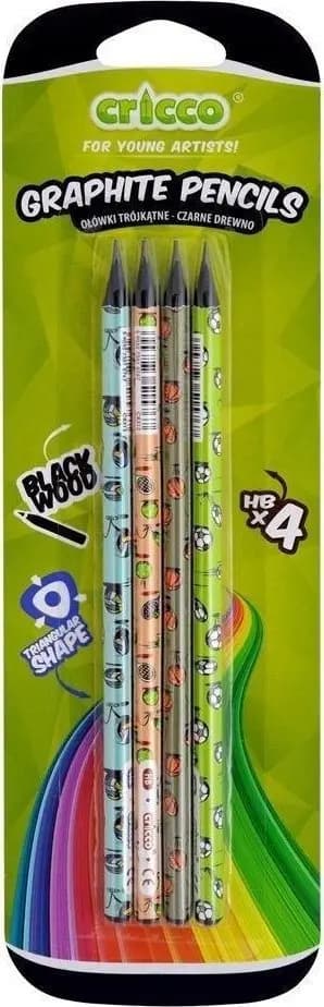 Trekantet sort træ HB 4 stk CRICCO