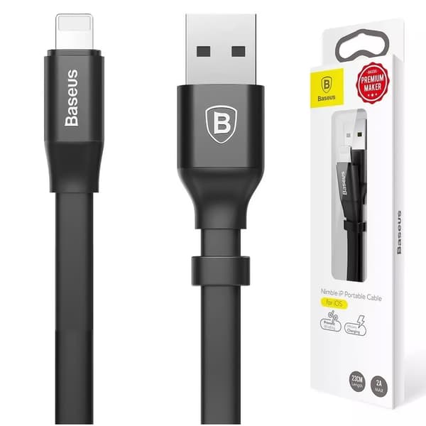 Baseus Lightning Nimble-kabel Bärbar 2A 0.23m Svart (CALMBJ-B01)