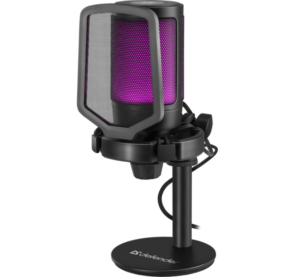 Defender IMPULSE GMC 600 Kablet Mikrofon med Stream RGB USB Stream Stativ