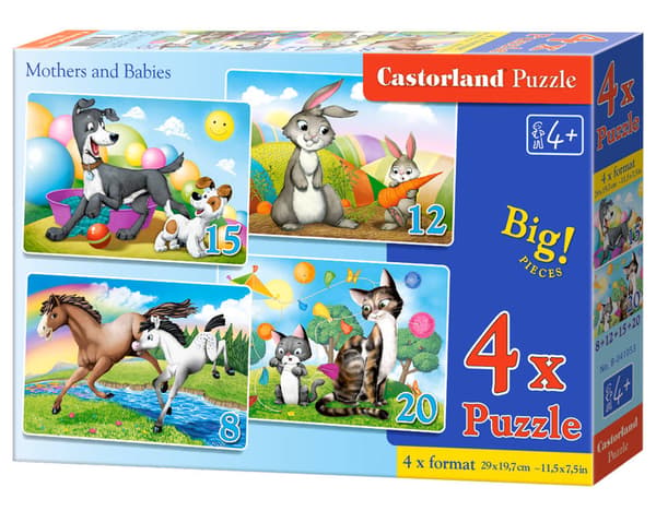 Palapeli x 4 - Äidit ja vauvat CASTORLAND