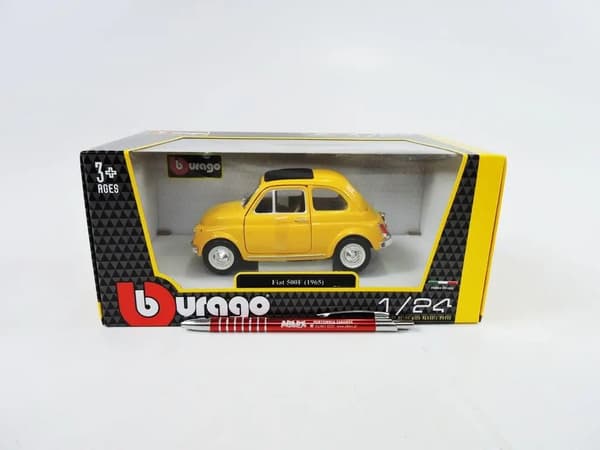 Fiat 500 F 1965 Gul 1:24 BBURAGO
