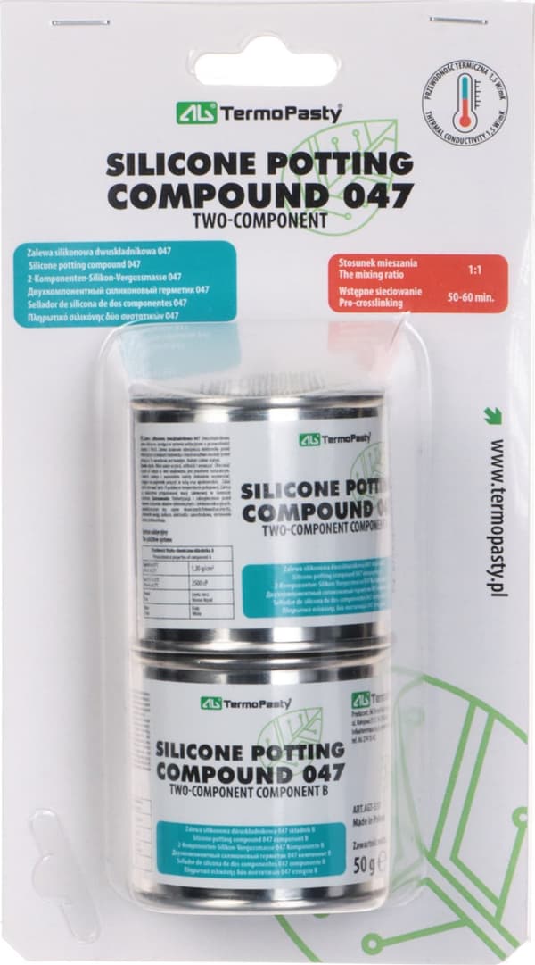 Silikoninen kaksiosainen valupakkaus 047